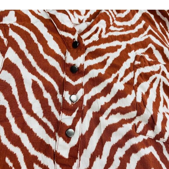 Torrid Zebra Print Harper Rayon Slub Pullover Sleeveless‎ Top Size 00 Medium - Picture 11 of 13